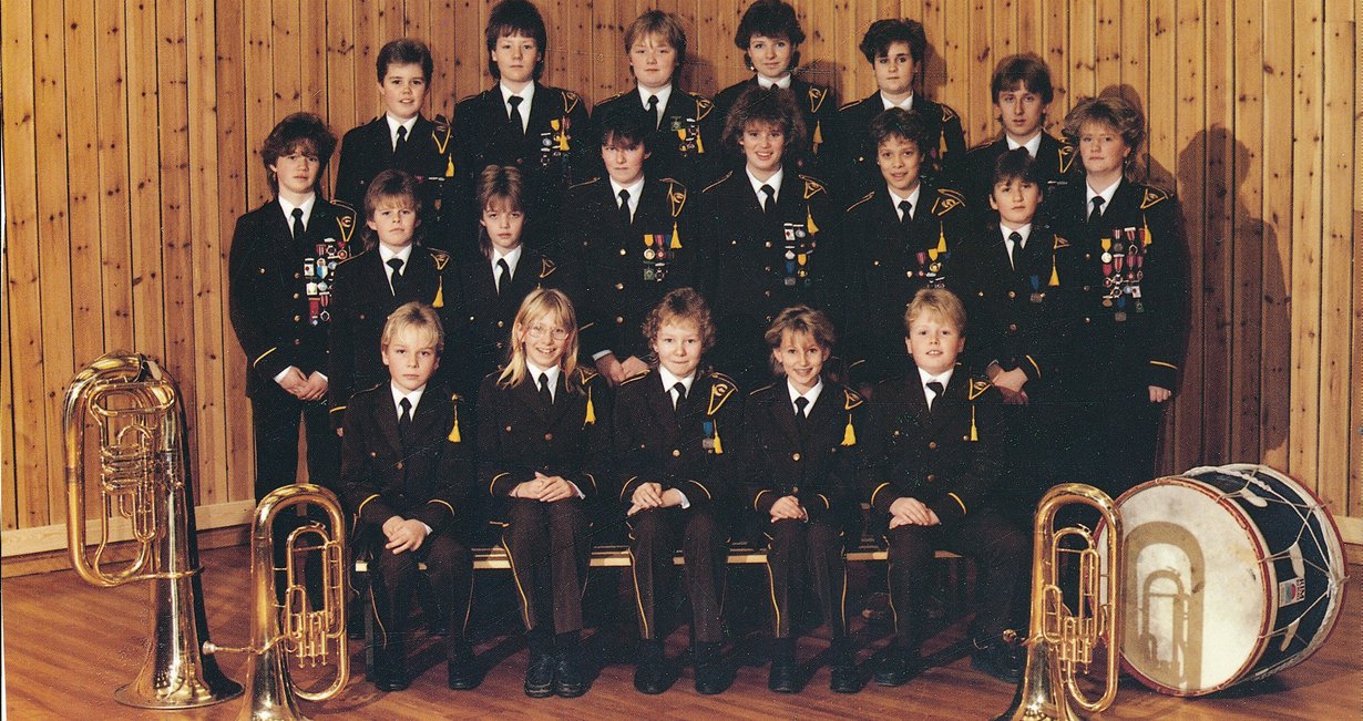 Haugland skulekorps midt på 1980-talet