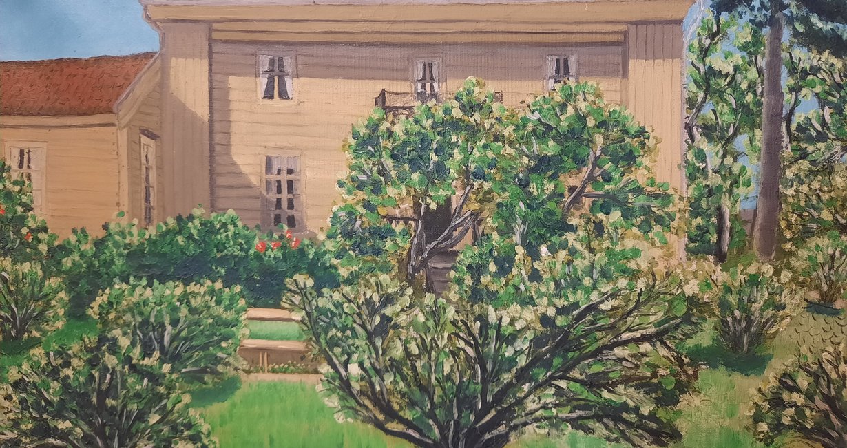 Peter Jebsens hus I Ytre Arna oppført i 1850-åra. Huset låg der spinneriet til Bomullsvarefabrikken låg i etterkrigstida.